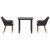 Set de masă pentru grădină cu pernă 3 pcs Negru poliratan GartenMobel Dekor