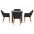Set de masă pentru grădină cu pernă 5 pcs Negru poliratan GartenMobel Dekor