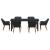 Set de masă pentru grădină cu pernă 7 pcs Negru poliratan GartenMobel Dekor