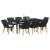 Set de masă pentru grădină cu pernă 9 pcs Negru poliratan GartenMobel Dekor