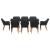 Set de masă pentru grădină cu pernă 9 pcs Negru poliratan GartenMobel Dekor