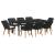 Set de masă pentru grădină cu pernă 9 pcs Negru poliratan GartenMobel Dekor