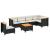 Set canapele de grădină cu perne, 7 piese, negru, poliratan GartenMobel Dekor