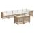 Set canapele de grădină, 8 piese, cu perne, bej, poliratan GartenMobel Dekor