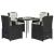 Set mobilier de grădină cu perne, 5 piese, negru, poliratan GartenMobel Dekor