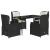 Set mobilier de grădină cu perne, 5 piese, negru, poliratan GartenMobel Dekor