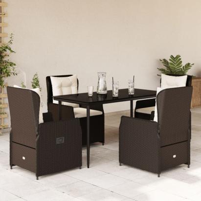 Set mobilier de grădină, 5 piese, cu perne, maro, poliratan GartenMobel Dekor