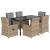 Set de masă pentru grădină, 7 piese, cu perne, bej, poliratan GartenMobel Dekor
