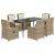 Set de masă pentru grădină, 7 piese, cu perne, bej, poliratan GartenMobel Dekor