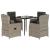Set mobilier de grădină cu perne, 5 piese gri deschis poliratan GartenMobel Dekor
