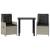 Set mobilier de grădină cu perne, 3 piese,gri deschis,poliratan GartenMobel Dekor