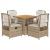 Set mobilier de grădină cu perne, 5 piese, bej, poliratan GartenMobel Dekor