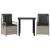 Set mobilier de grădină cu perne, 3 piese,gri deschis,poliratan GartenMobel Dekor