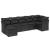 Set canapele de grădină cu perne, 7 piese, negru, poliratan GartenMobel Dekor