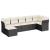 Set canapele de grădină cu perne, 7 piese, negru, poliratan GartenMobel Dekor