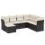 Set canapele de grădină cu perne, 7 piese, negru, poliratan GartenMobel Dekor