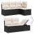 Set mobilier de grădină cu perne, 6 piese, negru, poliratan GartenMobel Dekor