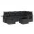 Set canapele de grădină cu perne, 7 piese, negru, poliratan GartenMobel Dekor