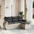 Set canapea de grădină cu perne, 4 piese, gri deschis poliratan GartenMobel Dekor