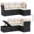 Set mobilier de grădină cu perne, 4 piese, negru, poliratan GartenMobel Dekor