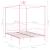 Cadru de pat cu baldachin, roz, 180 x 200 cm, metal GartenMobel Dekor