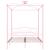 Cadru de pat cu baldachin, roz, 180 x 200 cm, metal GartenMobel Dekor