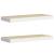 Rafturi perete suspendate 2 buc. alb/stejar 60x23,5x3,8 cm MDF GartenMobel Dekor