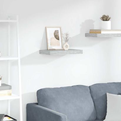 Raft de perete suspendat, gri beton, 40x23x3,8 cm, MDF GartenMobel Dekor
