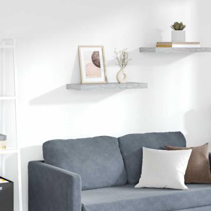 Raft de perete suspendat, gri beton, 60x23,5x3,8 cm, MDF GartenMobel Dekor