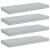 Rafturi de perete, 4 buc., gri beton, 60x23,5x3,8 cm, MDF GartenMobel Dekor