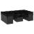 Set canapele de grădină cu perne, 10 piese, negru, poliratan GartenMobel Dekor