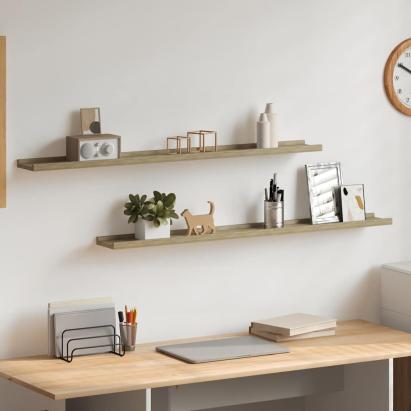 Rafturi de perete, 2 buc., stejar sonoma, 100x9x3 cm GartenMobel Dekor