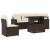Set canapele de grădină cu perne, 6 piese, maro, poliratan GartenMobel Dekor