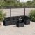 Set canapele de grădină cu perne, 7 piese, negru, poliratan GartenMobel Dekor