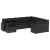 Set canapele de grădină cu perne, 10 piese, negru, poliratan GartenMobel Dekor