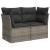Set mobilier de grădină cu perne, 10 piese, gri, poliratan GartenMobel Dekor