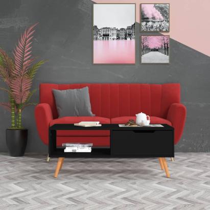 Măsuță de cafea, negru, 100x49,5x43 cm, lemn prelucrat GartenMobel Dekor