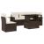 Set canapele de grădină cu perne, 6 piese, maro, poliratan GartenMobel Dekor
