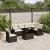 Set canapele de grădină cu perne, 7 piese, maro, poliratan GartenMobel Dekor