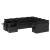 Set canapele de grădină cu perne, 10 piese, negru, poliratan GartenMobel Dekor