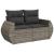 Set mobilier grădină cu perne, 6 piese, gri, poliratan GartenMobel Dekor