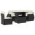 Set mobilier de grădină cu perne, 6 piese, negru, poliratan GartenMobel Dekor