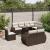 Set canapele de grădină cu perne, 9 piese, maro, poliratan GartenMobel Dekor