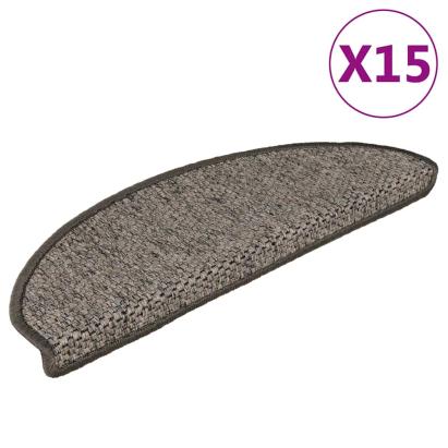 Covorașe autoadezive de scări 15 buc. gri/bej 65x21x4cm sisal GartenMobel Dekor