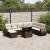Set canapele de grădină cu perne, 9 piese, maro, poliratan GartenMobel Dekor