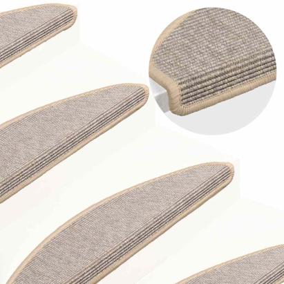 Covorașe scări, 15 buc., 65x21x4 cm, semirotunde, argintii, mari GartenMobel Dekor