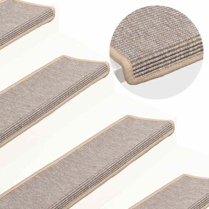 Covorașe pentru scări, 15 buc., 65x21x4 cm, margini dreptunghiulare argintii GartenMobel Dekor