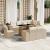 Set canapele de grădină, 9 piese, cu perne, bej, poliratan GartenMobel Dekor