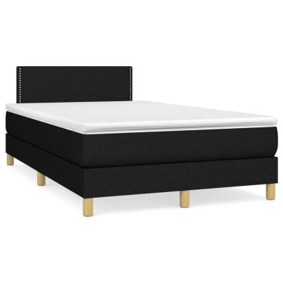Pat box spring cu saltea, negru, 120x190 cm, catifea GartenMobel Dekor