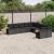 Set canapele de grădină cu perne, 10 piese, negru, poliratan GartenMobel Dekor